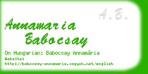 annamaria babocsay business card